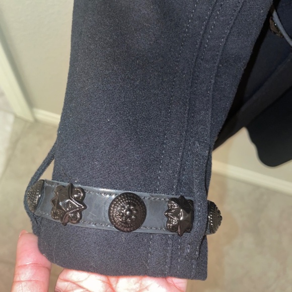 BURBERRY Kensington Black Wool Cashmere Double Breasted Trench Size 4 - Picture 5 of 15